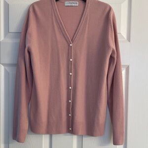 Sag Harbor Pink Button-Up Women's Sweater